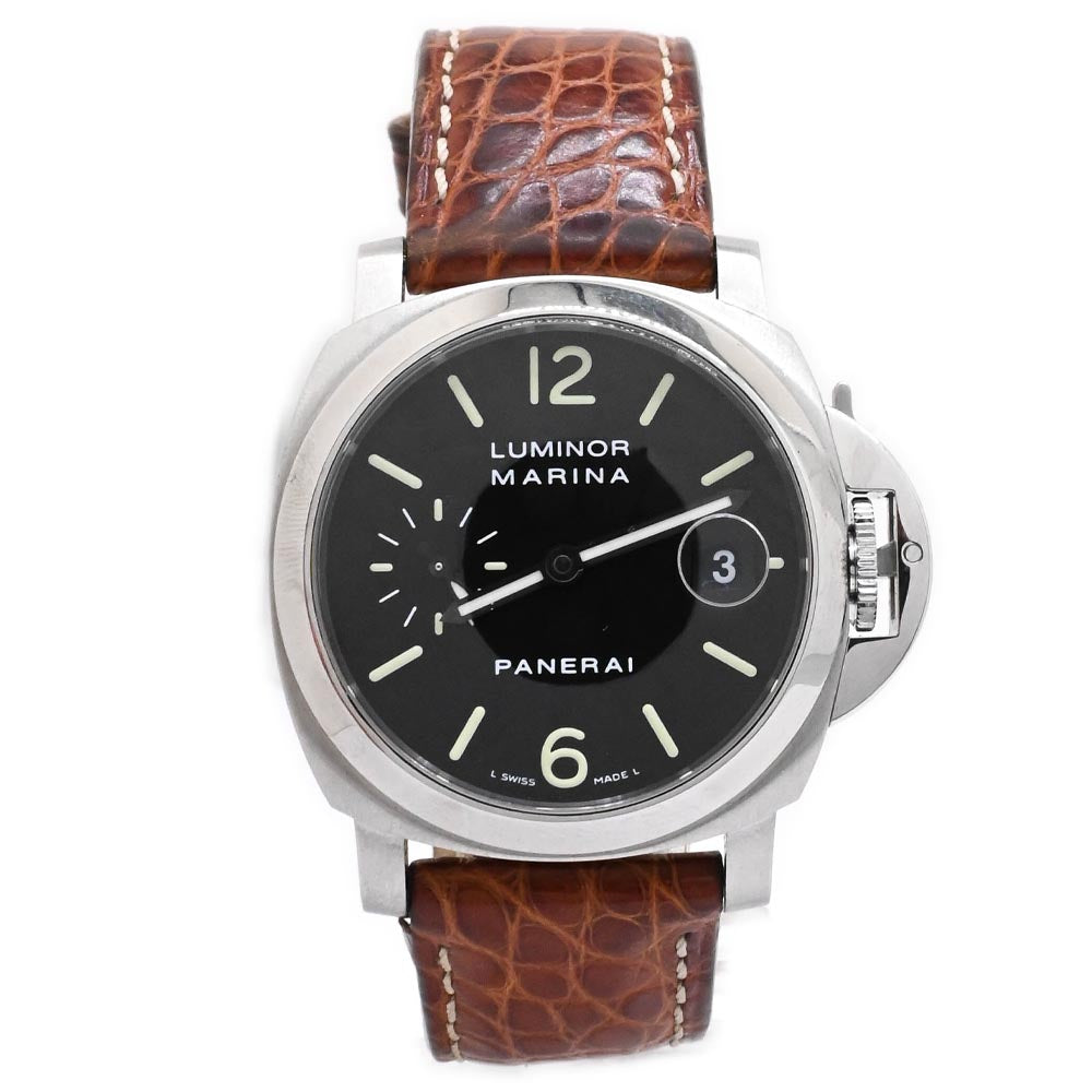 Load image into Gallery viewer, Panerai Men&amp;#39;s Luminor Marina Stainless Steel 40mm Black Dial Watch Reference #: PAM00048 - Happy Jewelers Fine Jewelry Lifetime Warranty
