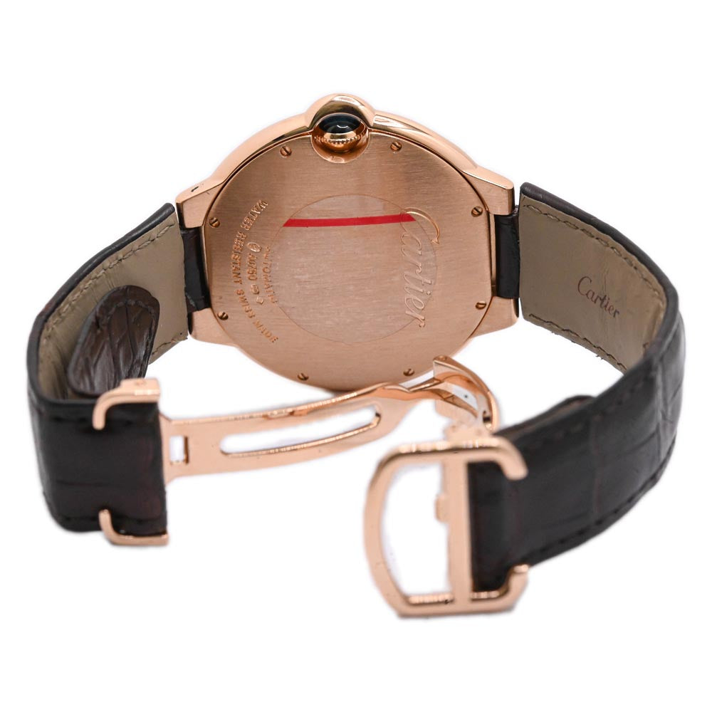 Cartier Men's Ballon Bleu Pink Gold 42mm Silver Roman Dial Watch Reference #: WGBB0017 - Happy Jewelers Fine Jewelry Lifetime Warranty