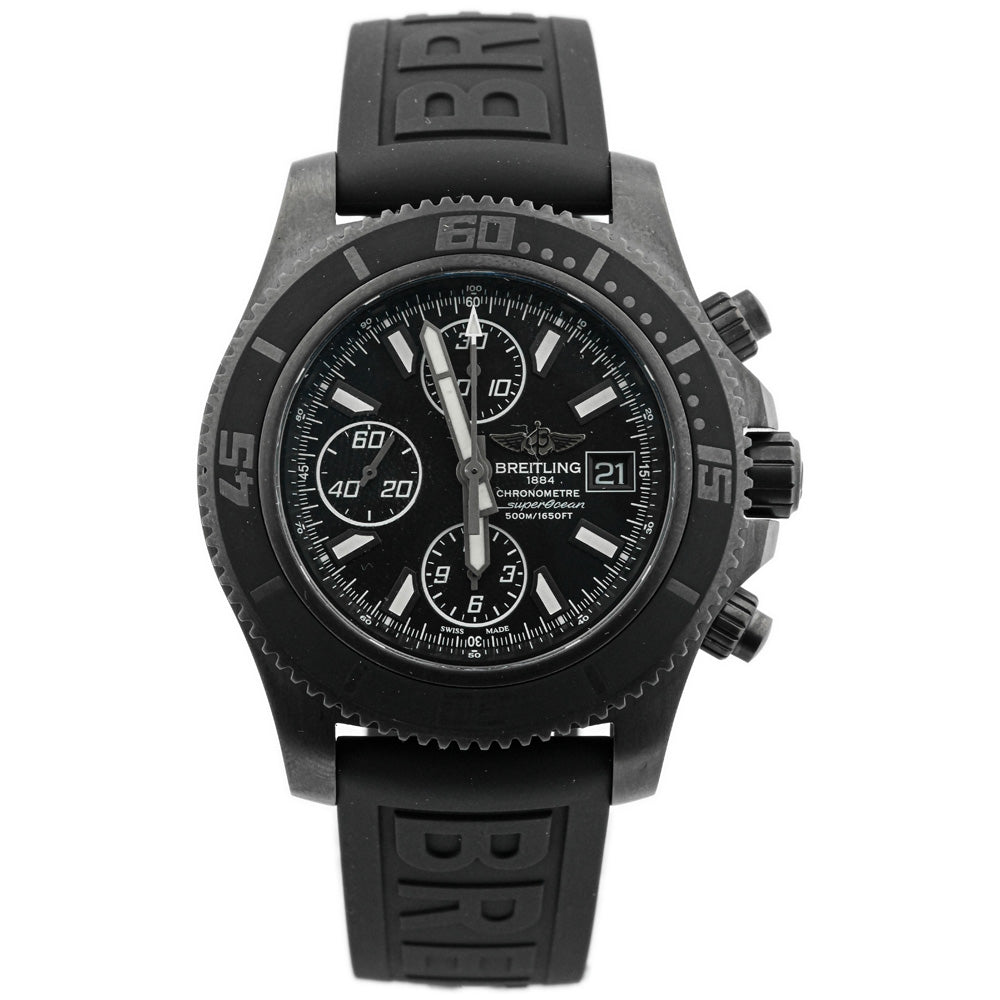 Breitling Men's Superocean Chronograph Stainless Steel 44mm Black Stick Dial Watch Reference #: M13341B7/BD11-152S - Happy Jewelers Fine Jewelry Lifetime Warranty
