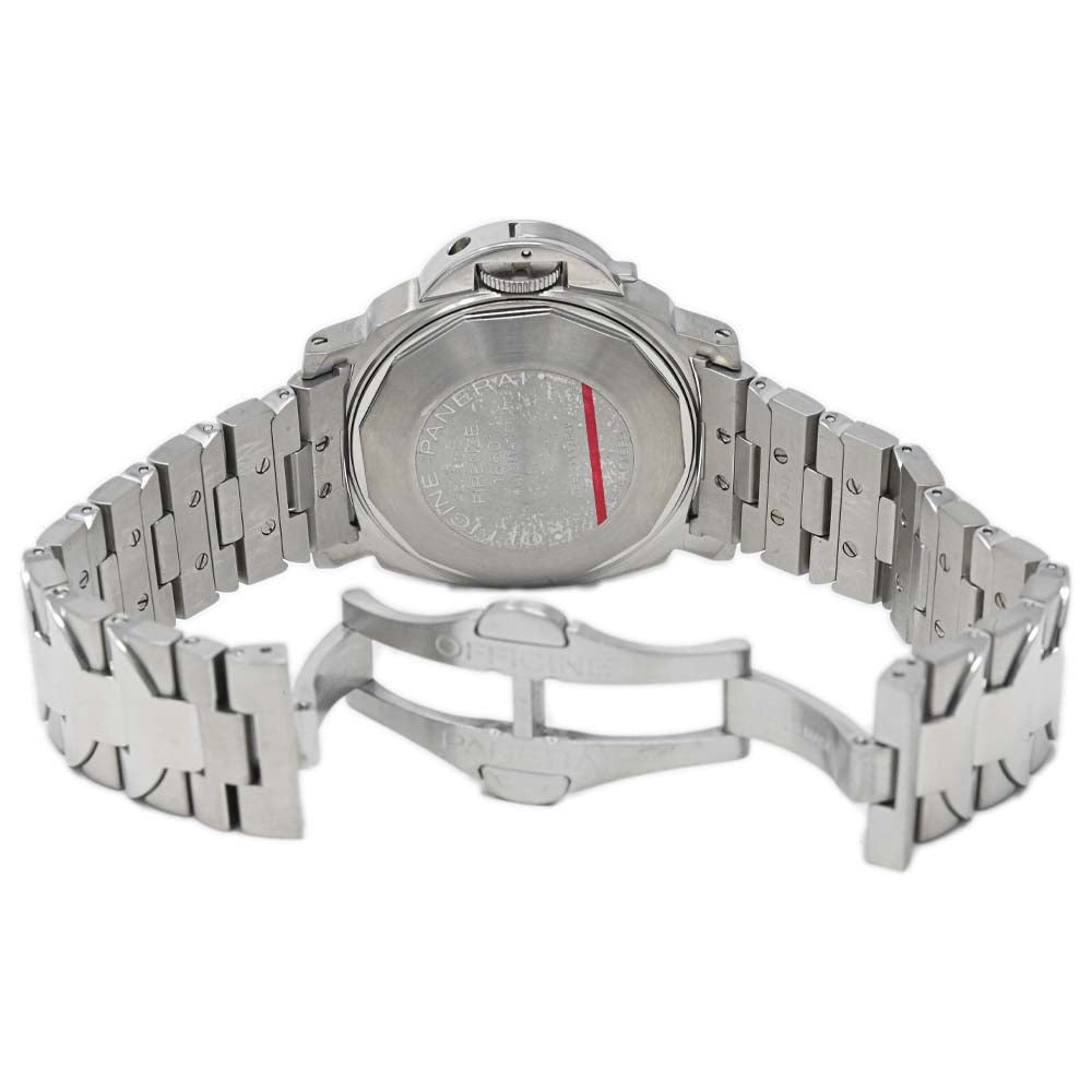 Panerai Unisex Luminor Marina Stainless Steel 40mm White Arabic Dial Watch Reference #: PAM00051 - Happy Jewelers Fine Jewelry Lifetime Warranty