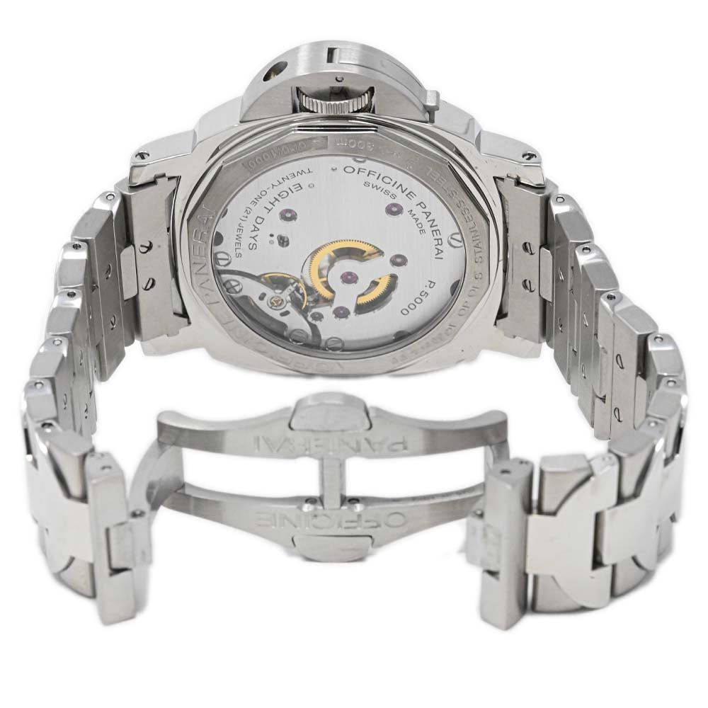 Panerai Men's Luminor Marina 8 Days Stainless Steel 44mm White Arabic Dial Watch Reference #: PAM00563 - Happy Jewelers Fine Jewelry Lifetime Warranty
