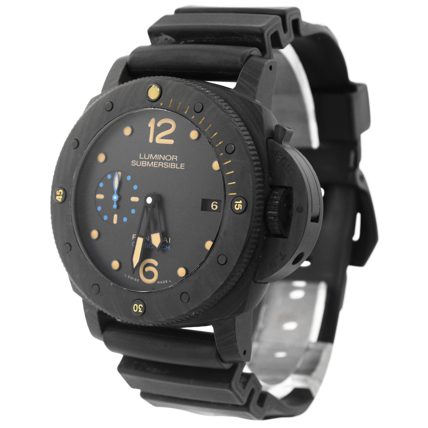 Panerai Men's Luminor Submersible Carbotech 47mm Black Dial Watch Reference #: PAM00616 - Happy Jewelers Fine Jewelry Lifetime Warranty