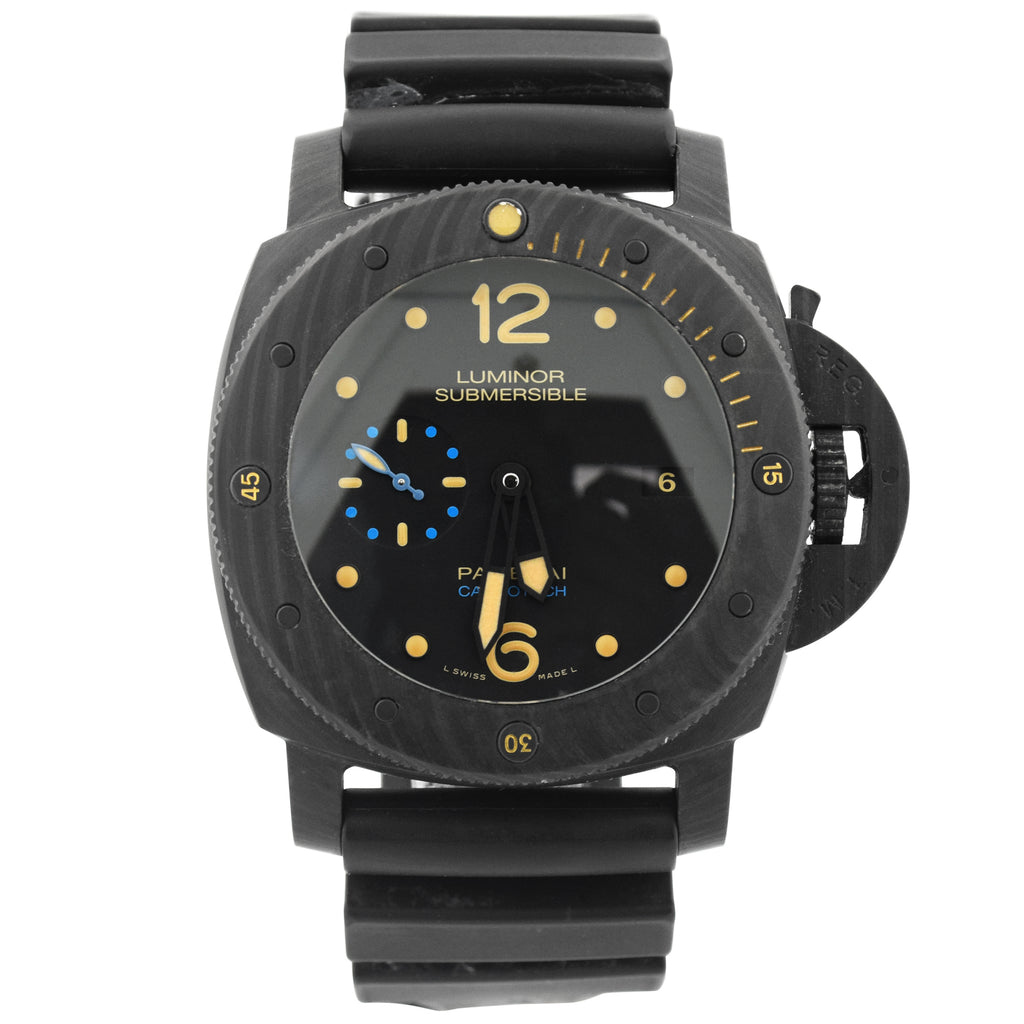 Panerai Men's Luminor Submersible Carbotech 47mm Black Dial Watch Reference #: PAM00616 - Happy Jewelers Fine Jewelry Lifetime Warranty