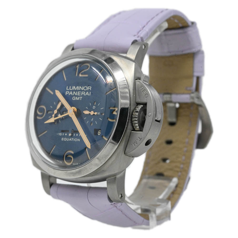 Panerai Men's Luminor Equation of Time Titanium 47mm Blue Dial Watch Reference #: PAM00670 - Happy Jewelers Fine Jewelry Lifetime Warranty