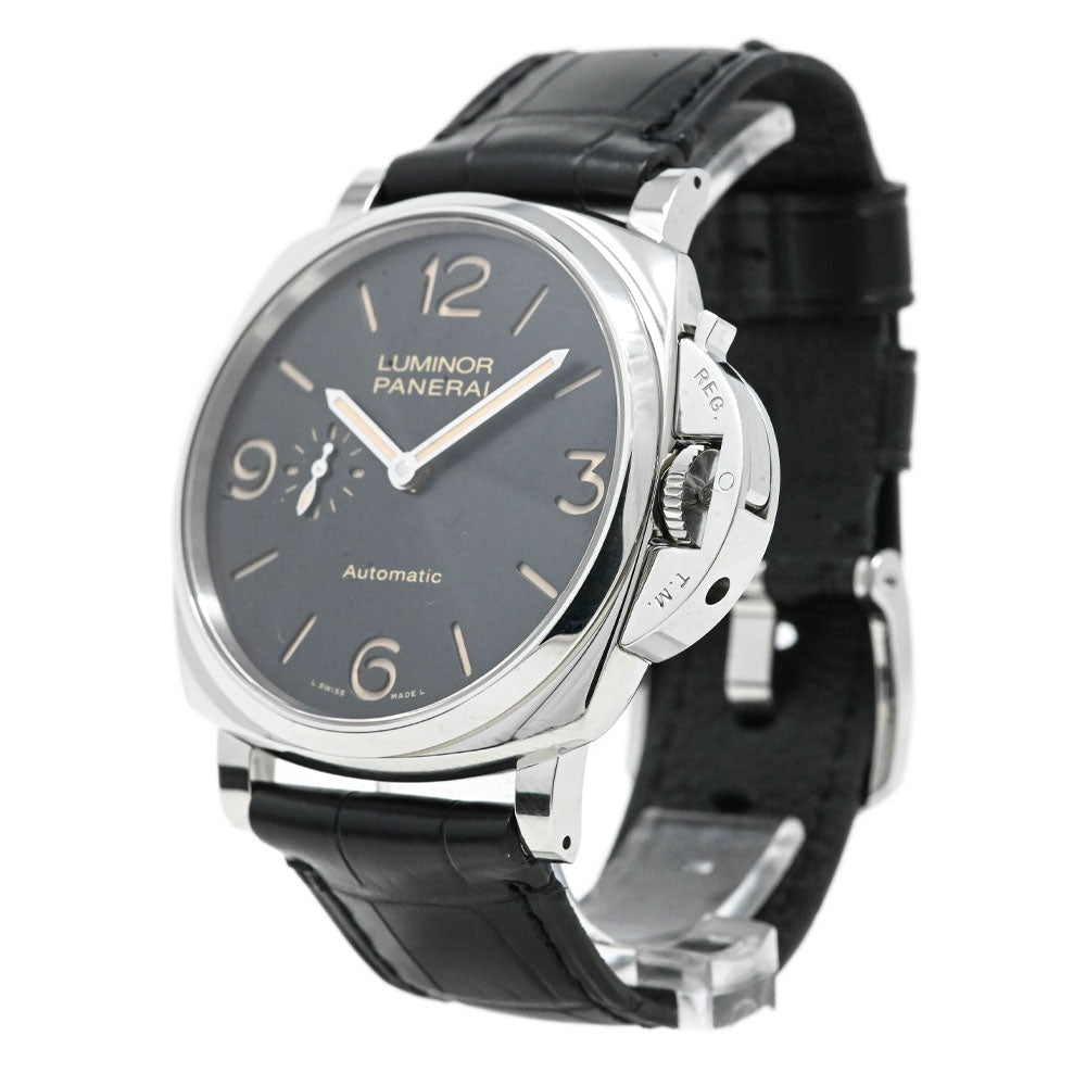 Panerai Men's Luminor Due Stainless Steel 45mm Black Dial Watch Reference #: PAM00674 - Happy Jewelers Fine Jewelry Lifetime Warranty