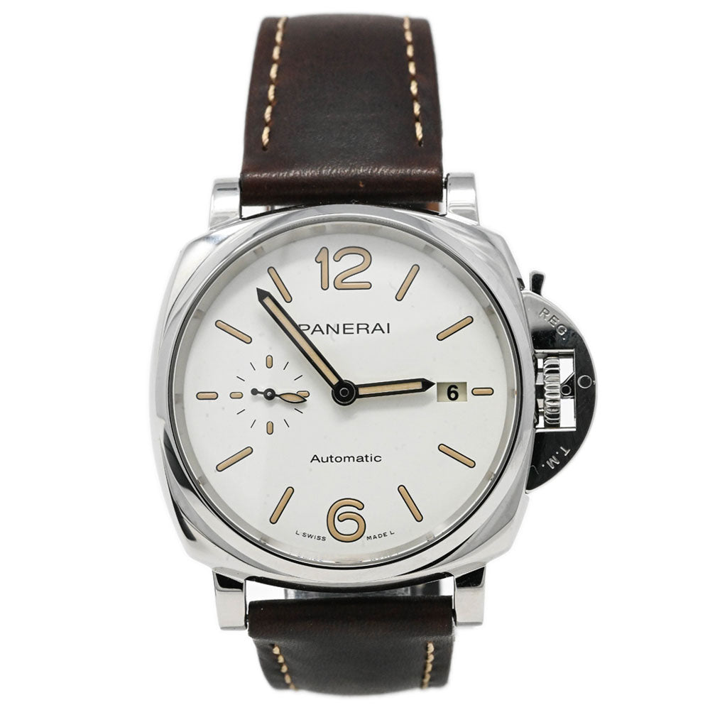 Panerai Men s Luminor Due Stainless Steel 42mm White Dial Watch