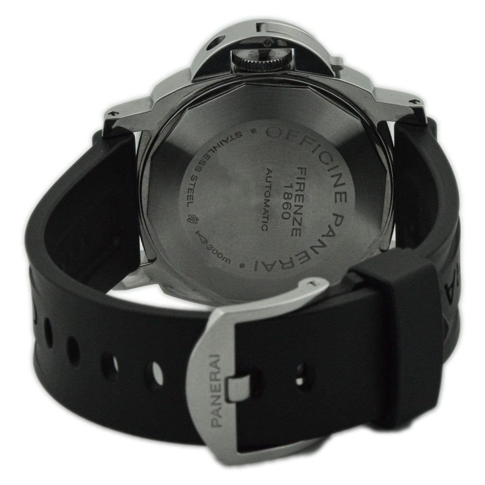 Panerai Men's Luminor GMT Stainless Steel 44mm Black Stick & Arabic Dial Watch Reference #: PAM01088 - Happy Jewelers Fine Jewelry Lifetime Warranty