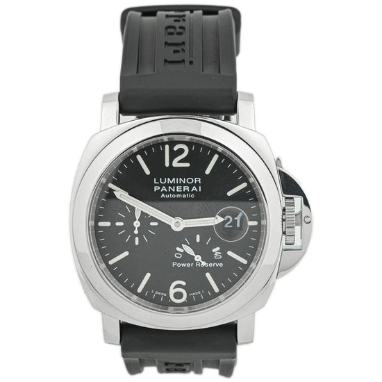 Load image into Gallery viewer, Panerai Men&amp;#39;s Luminor Power Reserve Stainless Steel 44mm Black Stick &amp;amp; Arabic Numeral Dial Watch Reference #: PAM01090 - Happy Jewelers Fine Jewelry Lifetime Warranty
