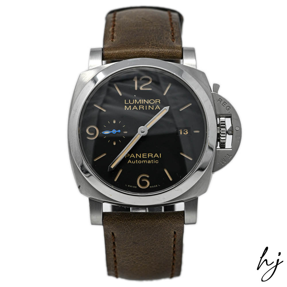 Panerai Men s Luminor Marina Stainless Steel 44mm Black Stick