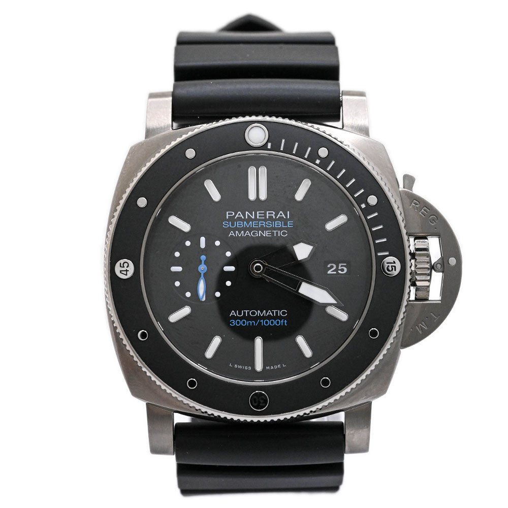 Panerai Men's Submersible Amagnetic Titanium 47mm Black Stick Watch Reference #: PAM01389 - Happy Jewelers Fine Jewelry Lifetime Warranty