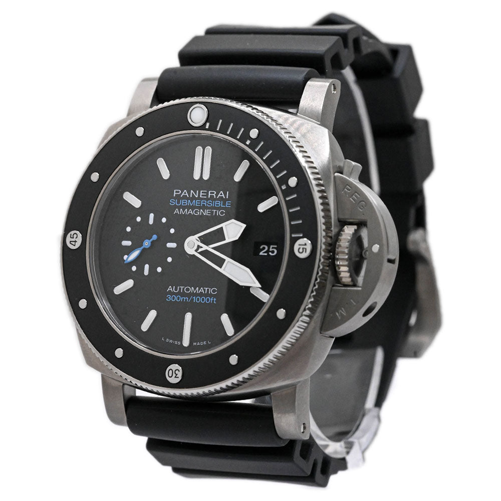 Load image into Gallery viewer, Panerai Men&amp;#39;s Submersible Amagnetic Titanium 47mm Black Stick Watch Reference #: PAM01389 - Happy Jewelers Fine Jewelry Lifetime Warranty
