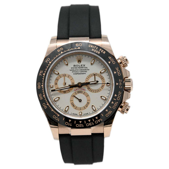 Rolex Men's Daytona 18K Rose Gold 40mm Ivory Chronograph Dial Watch Reference #: 116515LN - Happy Jewelers Fine Jewelry Lifetime Warranty