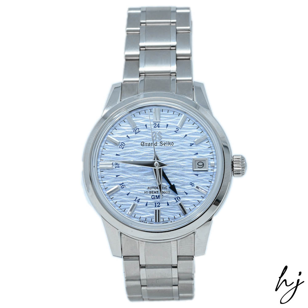 Grand Seiko Men's Elegance Collection SBGJ249 GMT Stainless Steel 39.5mm Blue Art Dial Watch Reference #: SBGJ249 - Happy Jewelers Fine Jewelry Lifetime Warranty