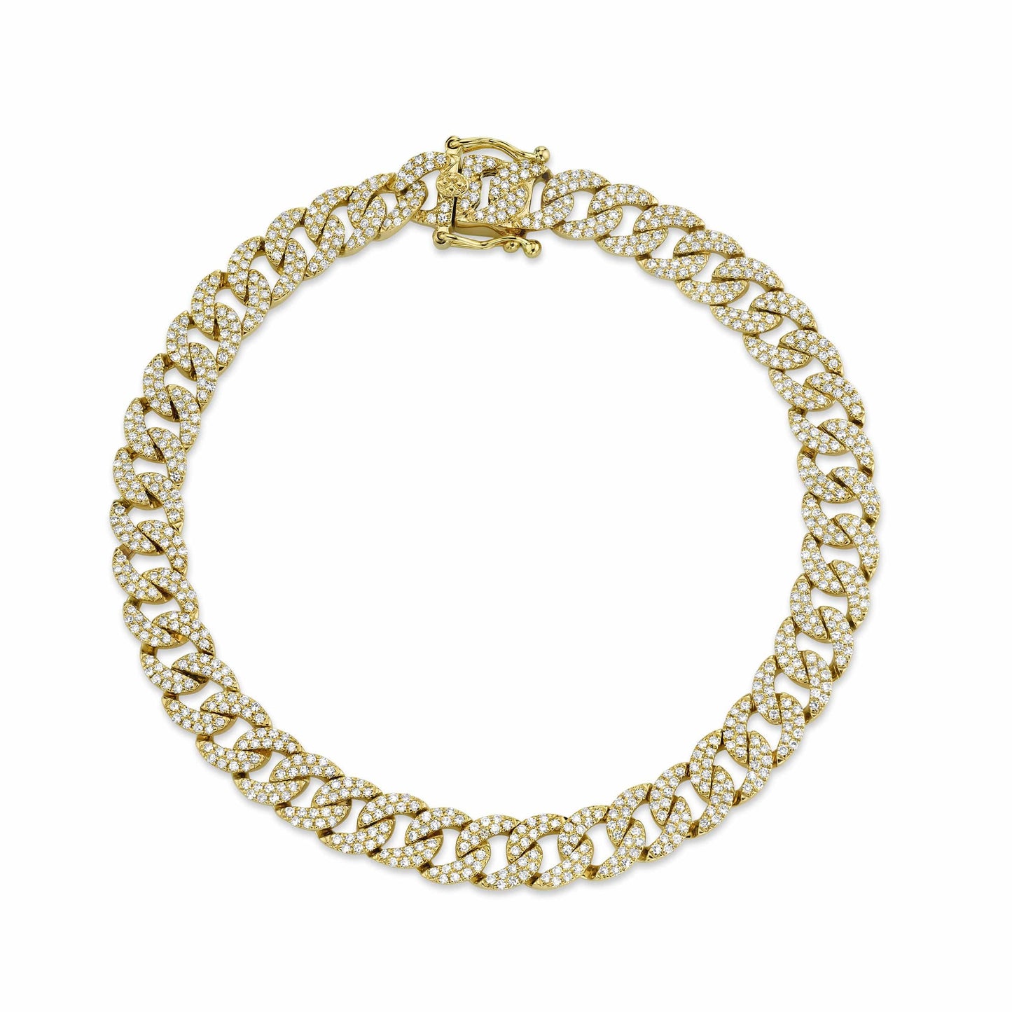 Double Diamond Flat Cuban Bracelet - Happy Jewelers Fine Jewelry Lifetime Warranty