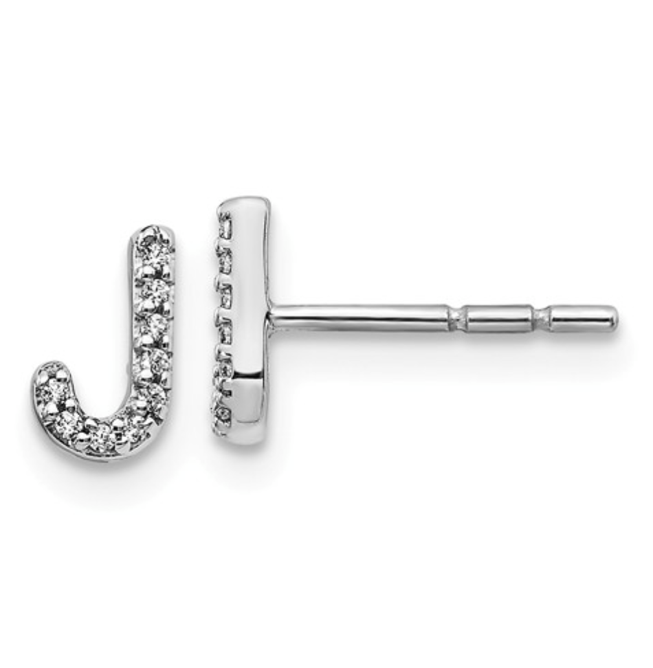 Load image into Gallery viewer, Diamond Initial Earrings - Happy Jewelers Fine Jewelry Lifetime Warranty
