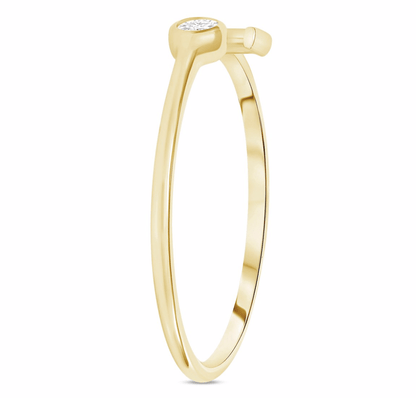 Initial Ring w/ Single Diamond - Happy Jewelers Fine Jewelry Lifetime Warranty