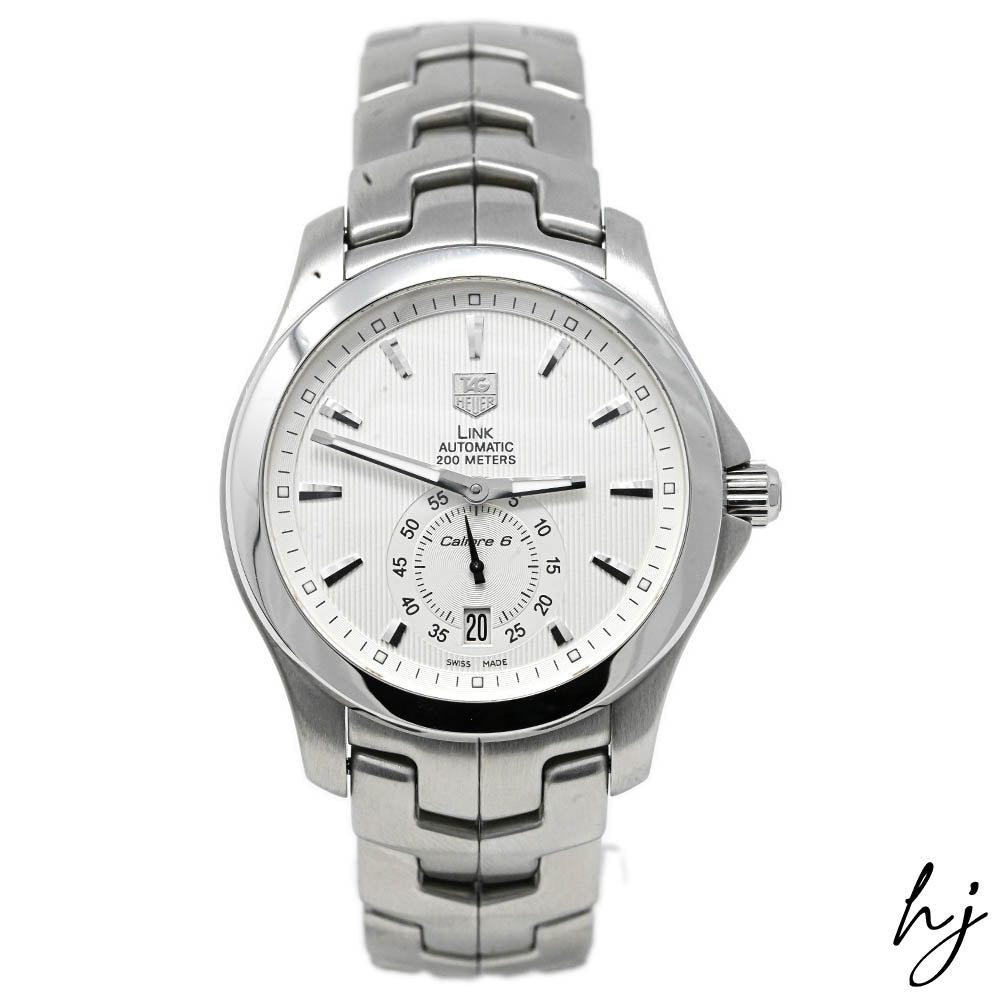 Tag Heuer Men's Link Stainless Steel 39mm White Stick Dial Reference #: WJF211B.BA0570 - Happy Jewelers Fine Jewelry Lifetime Warranty