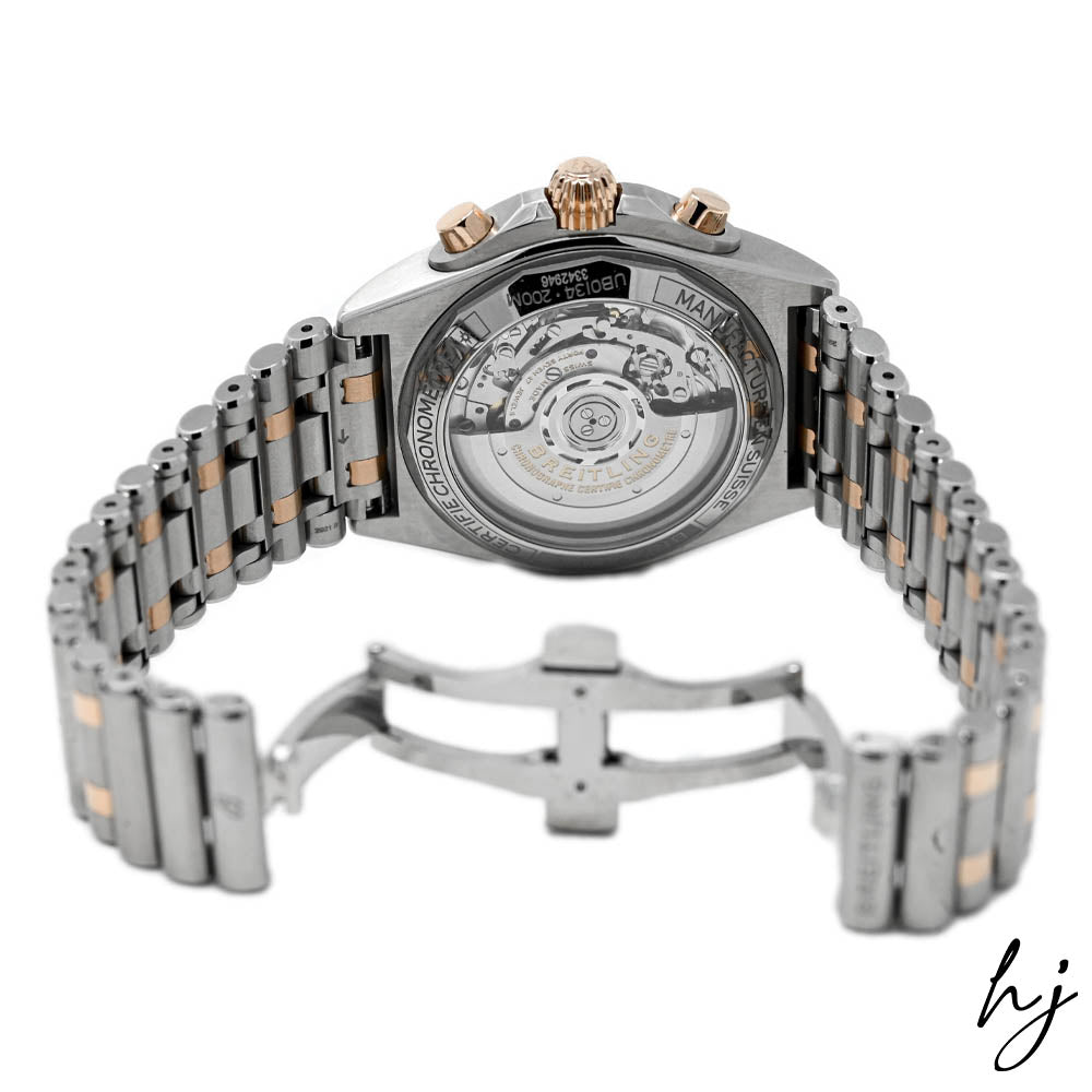 Breitling Men's Chronomat 18K Red Gold & Steel 42mm Grey Anthracite Stick Dial Watch Reference #: UB0134101B1U1 - Happy Jewelers Fine Jewelry Lifetime Warranty