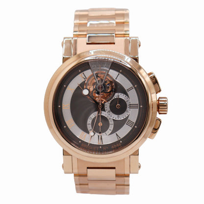 Breguet Men's Marine II Tourbillon Rose Gold 42mm Grey Chronograph Tourbillon Dial Watch Ref# 5837BR/92/RM0 - Happy Jewelers Fine Jewelry Lifetime Warranty