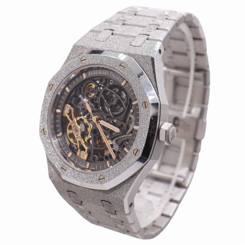 NEW! Audemars Piguet Men's Royal Oak White Gold Diamond Frosted 41mm Skeleton Dial Watch Ref# 15407BC.GG.1224BC.01 - Happy Jewelers Fine Jewelry Lifetime Warranty