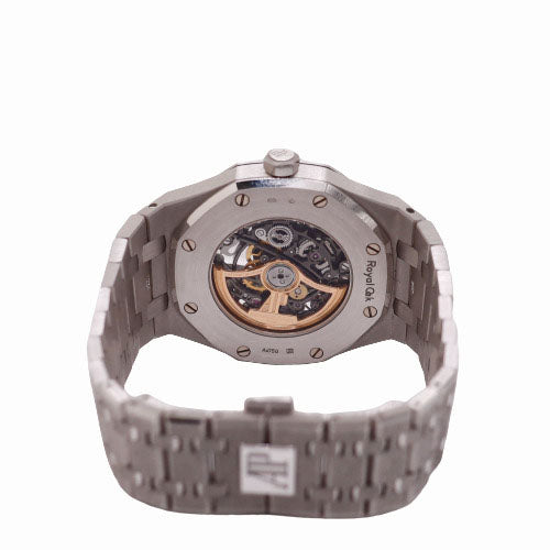 NEW! Audemars Piguet Men's Royal Oak White Gold Diamond Frosted 41mm Skeleton Dial Watch Ref# 15407BC.GG.1224BC.01 - Happy Jewelers Fine Jewelry Lifetime Warranty