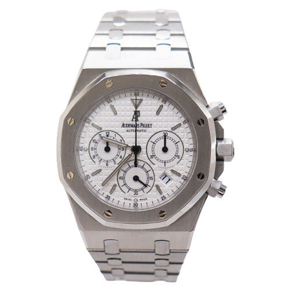 Audemar's Piguet Men's Royal Oak Stainless Steel 39mm White Chronograph Dial Watch Ref# 25860ST.OO.1110ST.05 - Happy Jewelers Fine Jewelry Lifetime Warranty