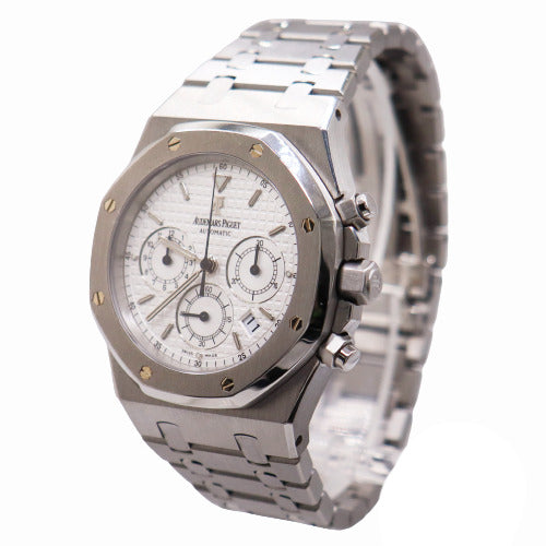 Load image into Gallery viewer, Audemar&amp;#39;s Piguet Men&amp;#39;s Royal Oak Stainless Steel 39mm White Chronograph Dial Watch Ref# 25860ST.OO.1110ST.05 - Happy Jewelers Fine Jewelry Lifetime Warranty
