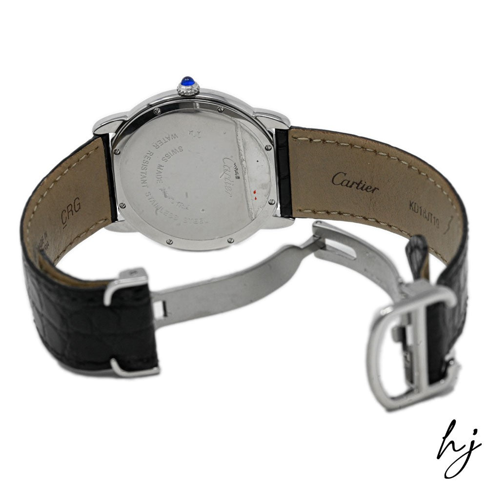 Cartier Unisex Ronde Solo Stainless Steel 36mm Silver Roman Dial Watch Reference #: W6700255 - Happy Jewelers Fine Jewelry Lifetime Warranty