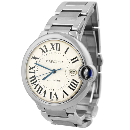Load image into Gallery viewer, Cartier Unisex Ballon Bleu Stainless Steel 42mm Silver Roman Dial Watch Reference# W69012Z4 - Happy Jewelers Fine Jewelry Lifetime Warranty
