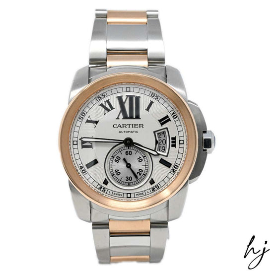 Load image into Gallery viewer, Cartier Men&amp;#39;s Calibre De Cartier 18K Pink Gold &amp;amp; Steel 42mm Silver Dial Watch Reference #: W7100036 - Happy Jewelers Fine Jewelry Lifetime Warranty
