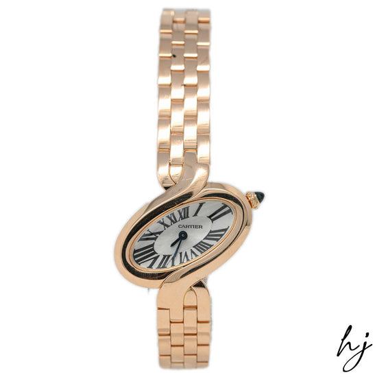 Cartier Ladies Delices 18K Rose Gold 31x36mm Silver Roman Dial Watch Reference #: W8100003 - Happy Jewelers Fine Jewelry Lifetime Warranty
