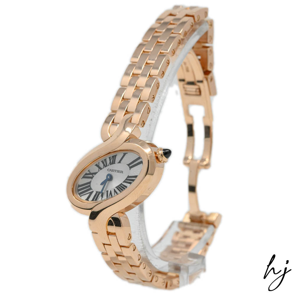 Cartier Ladies Delices 18K Rose Gold 31x36mm Silver Roman Dial Watch Reference #: W8100003 - Happy Jewelers Fine Jewelry Lifetime Warranty