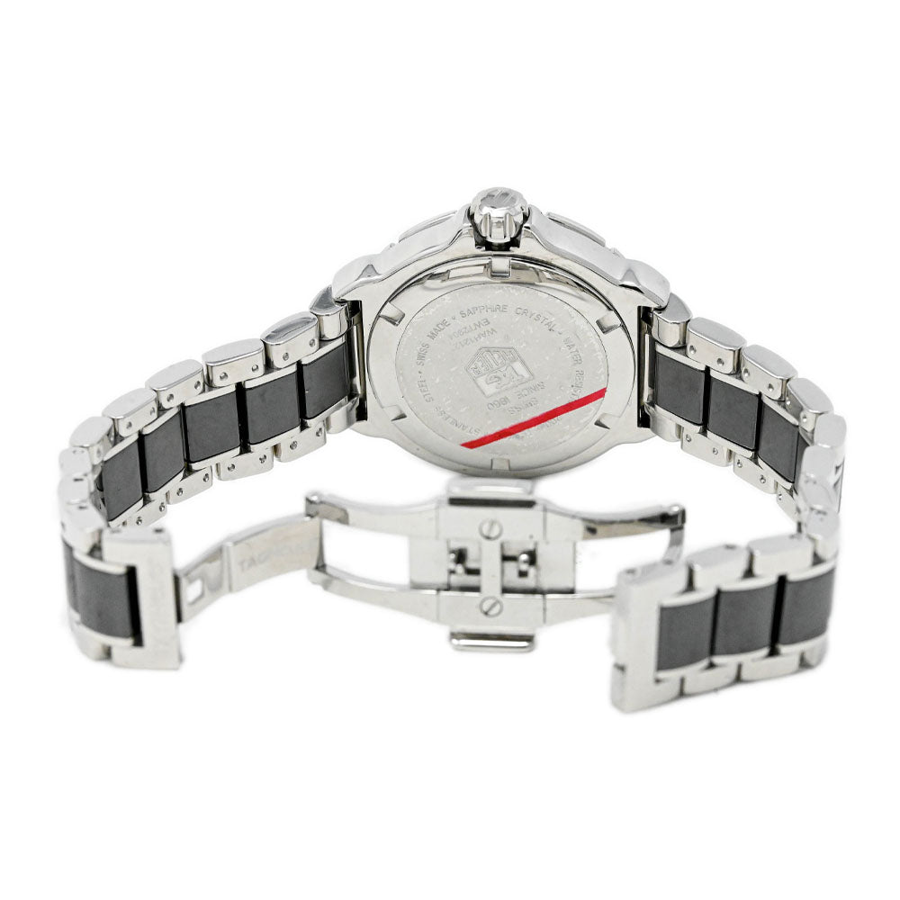 Tag Heuer Ladies Formula 1 Stainless Steel & Ceramic 37mm Black Stick Dial Watch Reference #: WAH1212.BA0859 - Happy Jewelers Fine Jewelry Lifetime Warranty