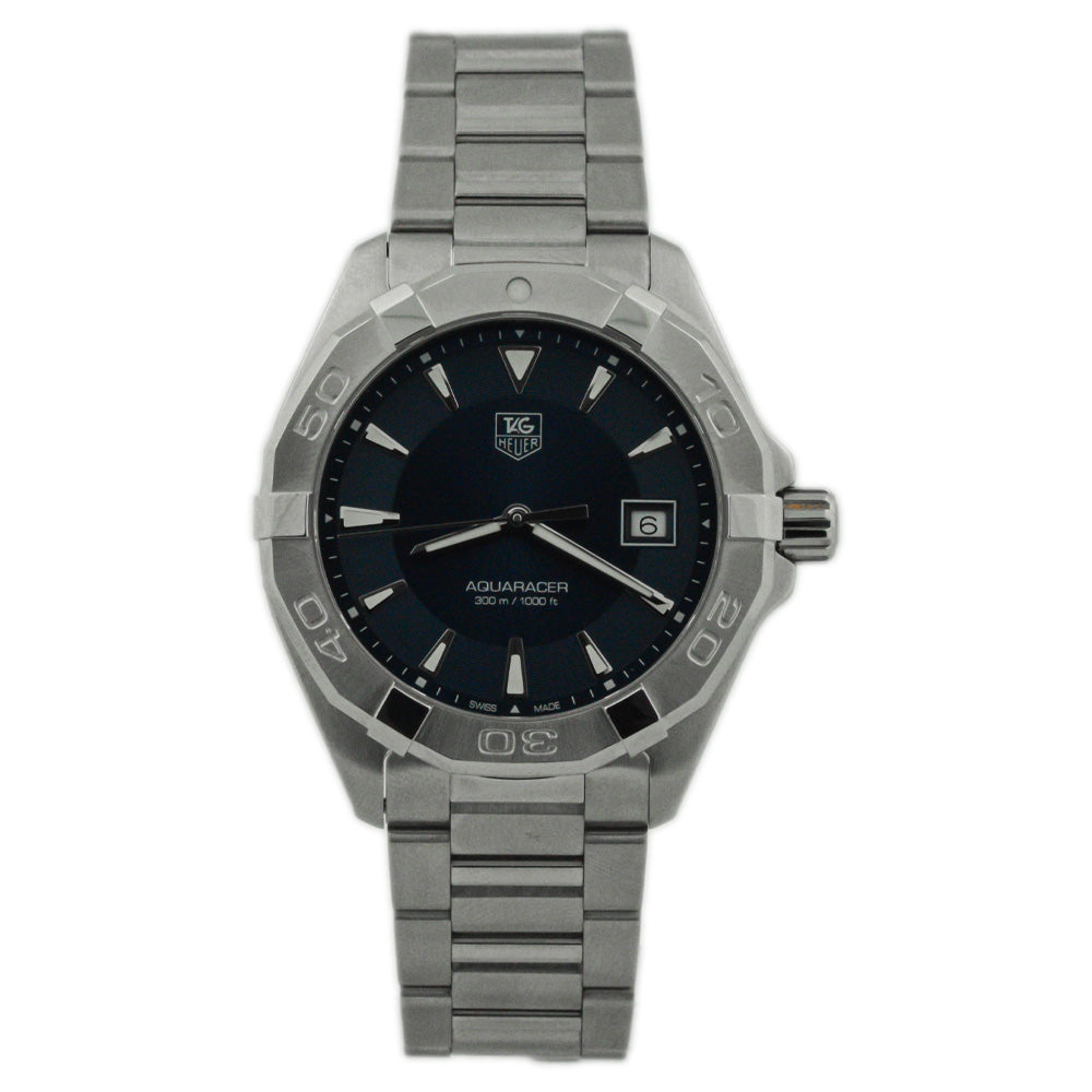 Load image into Gallery viewer, Tag Heuer Men&amp;#39;s Aquaracer Quartz Stainless Steel 41mm Blue Stick Dial Watch Reference #: WAY1112.BA0928 - Happy Jewelers Fine Jewelry Lifetime Warranty
