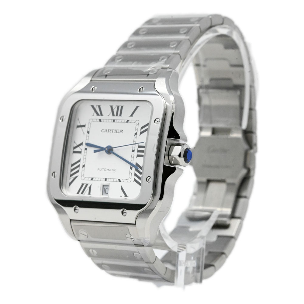 Load image into Gallery viewer, Cartier Men&amp;#39;s Santos Stainless Steel 40mm Silver Roman Dial Watch Reference #: WSSA0018 - Happy Jewelers Fine Jewelry Lifetime Warranty
