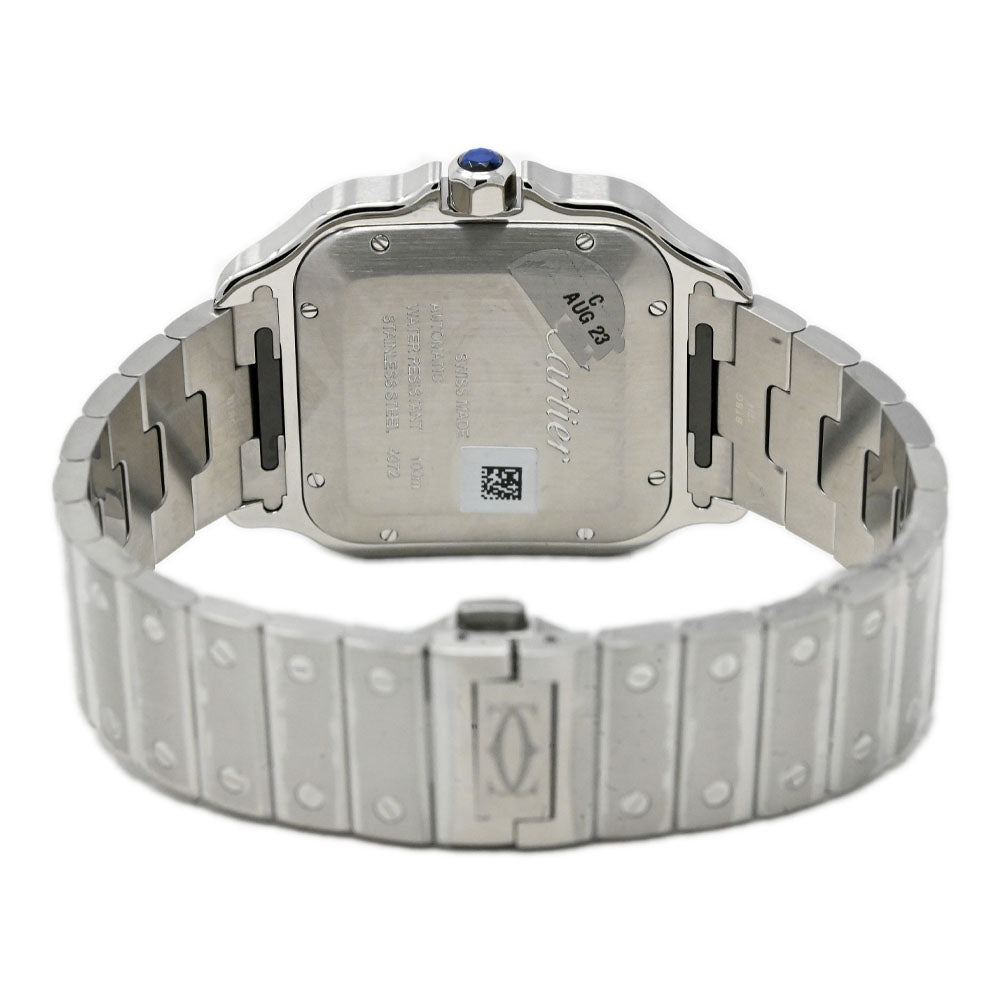 Cartier Men's Santos Stainless Steel 40mm Silver Roman Dial Watch Reference #: WSSA0018 - Happy Jewelers Fine Jewelry Lifetime Warranty