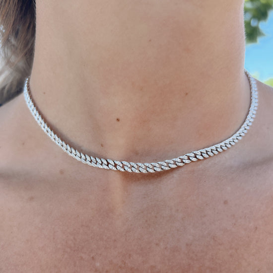 Load image into Gallery viewer, Mini Diamond Cuban Necklace - Happy Jewelers Fine Jewelry Lifetime Warranty

