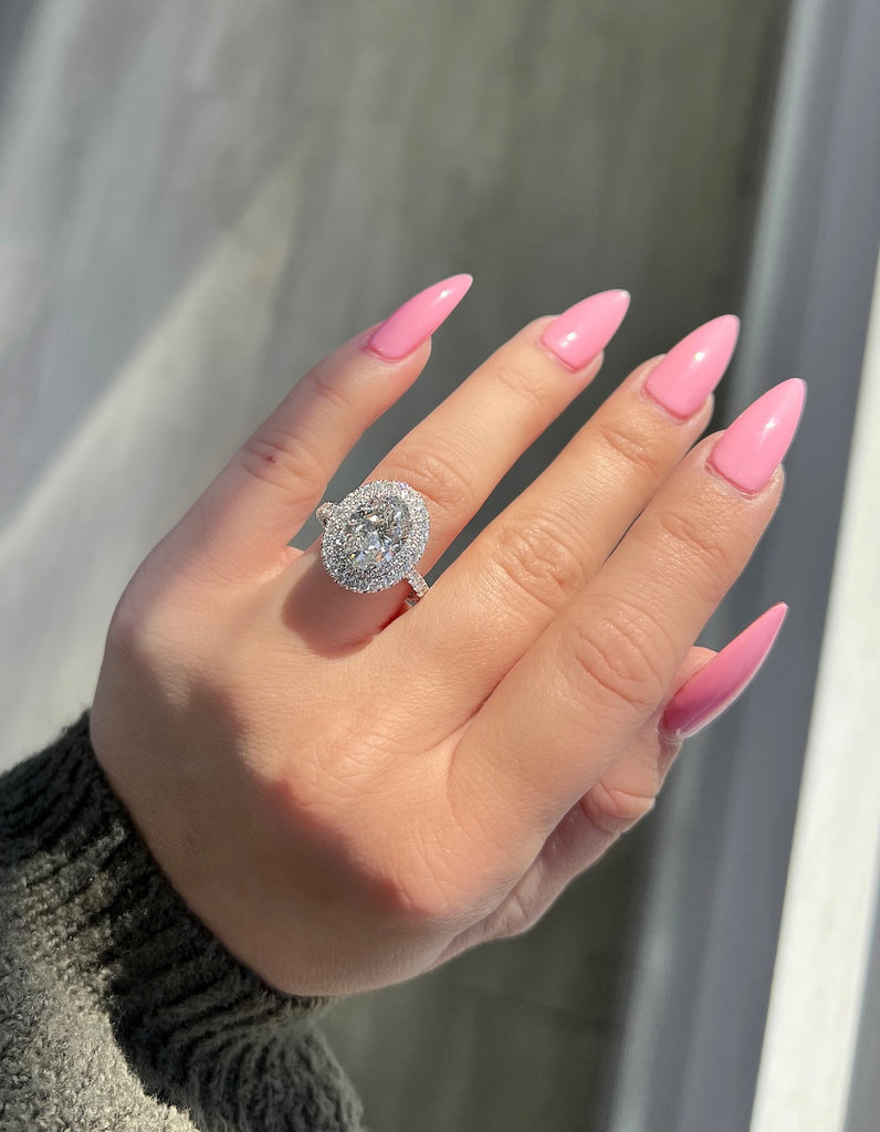 Engagement Ring Wednesday | 3.03 Oval Lab Created Diamond | Double Halo - Happy Jewelers Fine Jewelry Lifetime Warranty