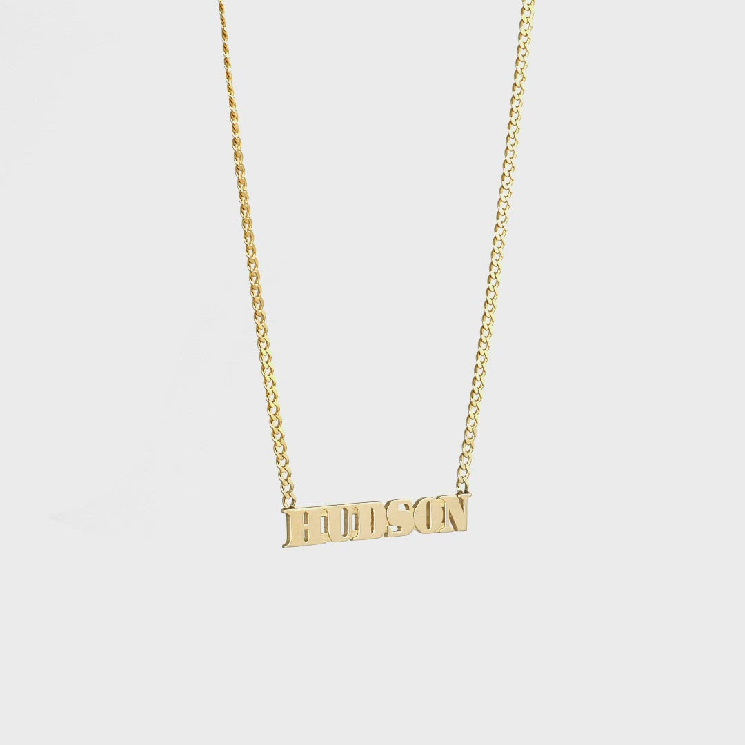 Small Block Name Necklace