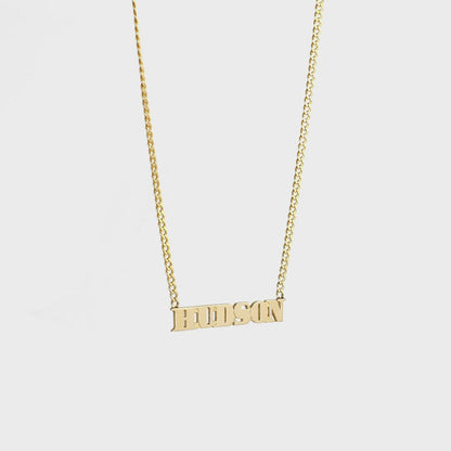 Small Block Name Necklace