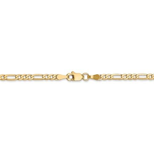 3.00mm Flat Figaro Chain - Happy Jewelers Fine Jewelry Lifetime Warranty