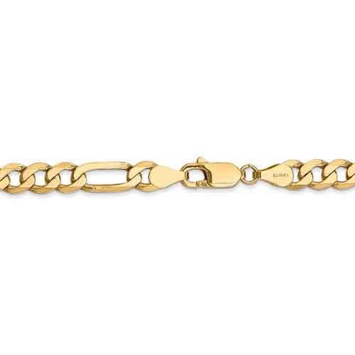5.00mm Flat Figaro Chain - Happy Jewelers Fine Jewelry Lifetime Warranty