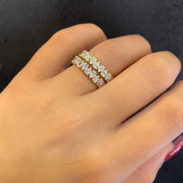 Opposite Pear-Shape Diamond Eternity Band - Happy Jewelers Fine Jewelry Lifetime Warranty