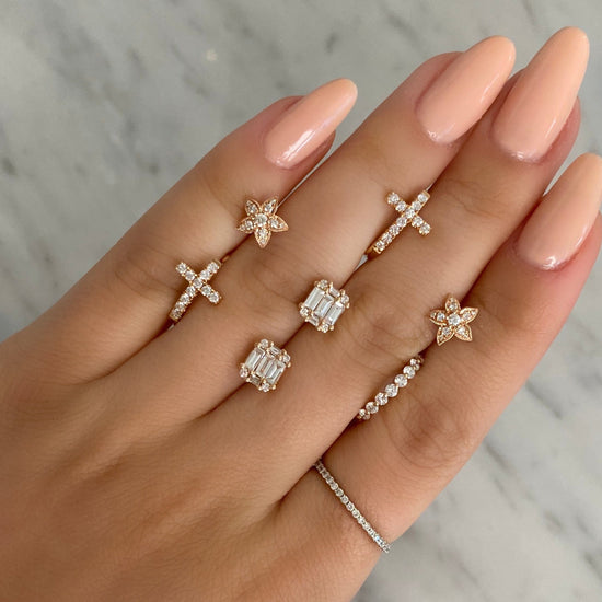 Star Flower Diamond Stud - Happy Jewelers Fine Jewelry Lifetime Warranty