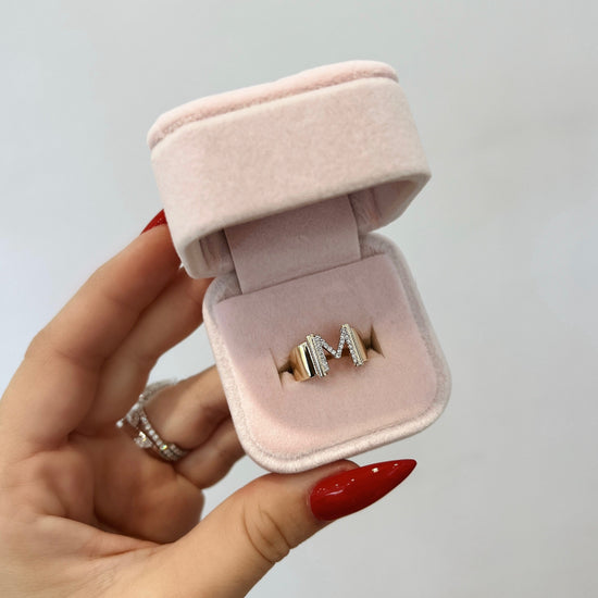 Diamond Initial Cigar Ring - Happy Jewelers Fine Jewelry Lifetime Warranty