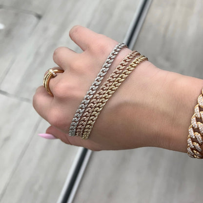 Mini Diamond Cuban Bracelet - Happy Jewelers Fine Jewelry Lifetime Warranty