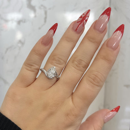 1.54 Pear Shape Natural Diamond Engagement Ring - Happy Jewelers Fine Jewelry Lifetime Warranty
