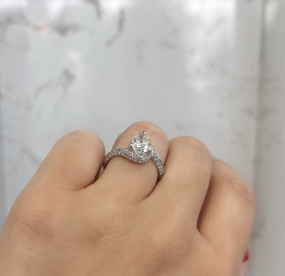 1.54 Pear Shape Natural Diamond Engagement Ring - Happy Jewelers Fine Jewelry Lifetime Warranty