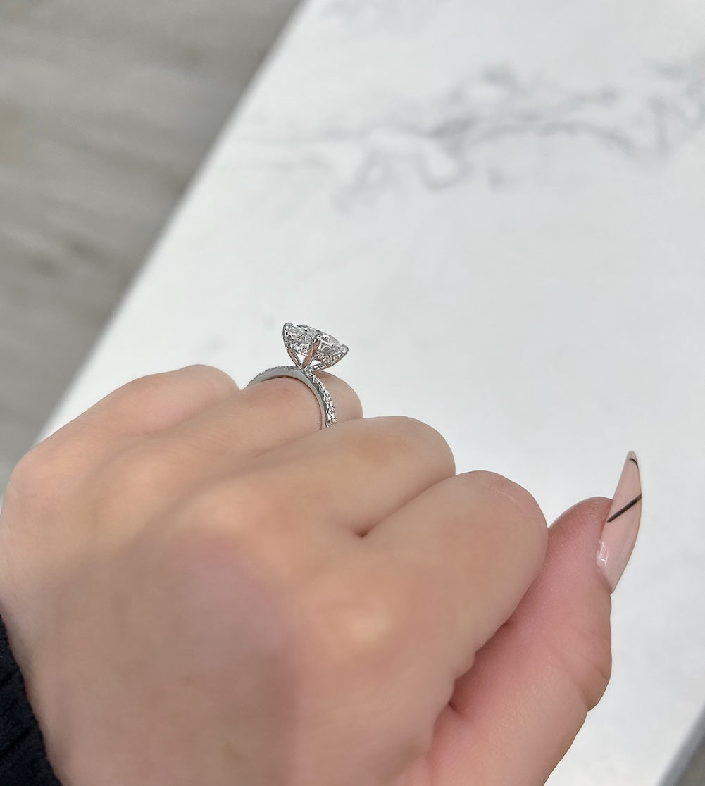 3.02 Oval Cut Natural Diamond Engagement Ring - Happy Jewelers Fine Jewelry Lifetime Warranty