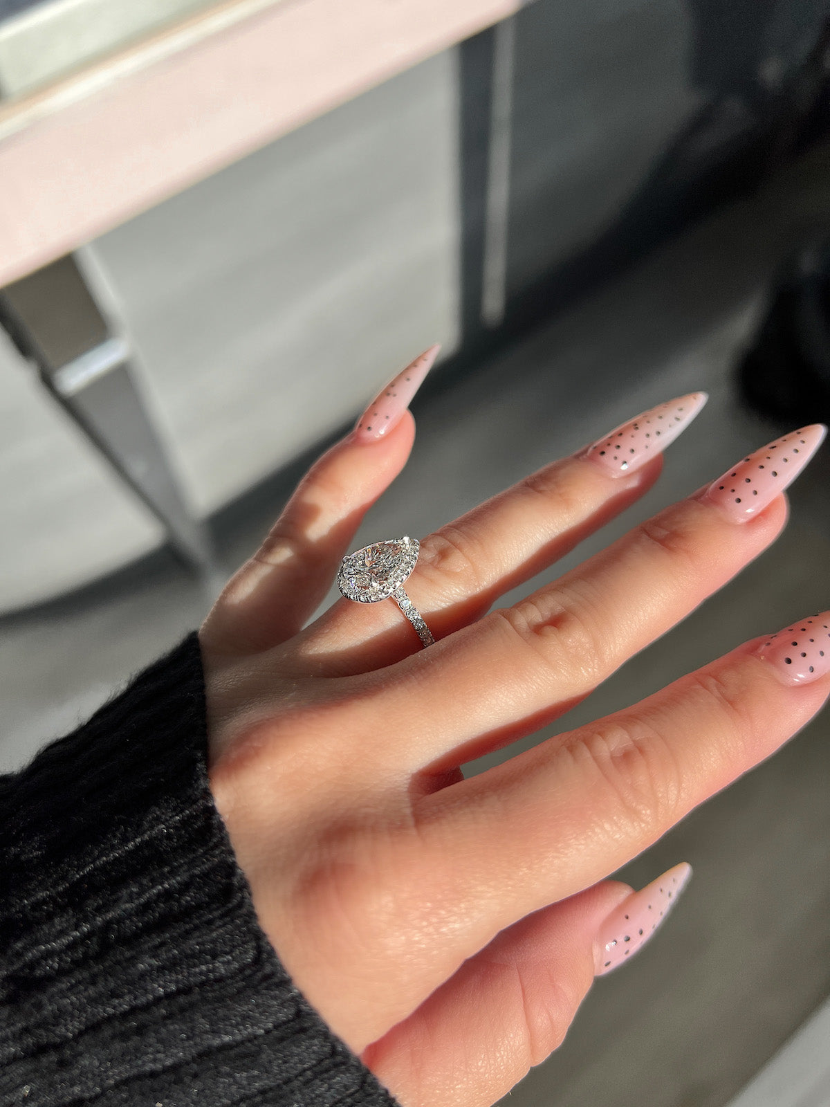 2.01 Pear Shape Lab Created Diamond Engagement Ring - Happy Jewelers Fine Jewelry Lifetime Warranty